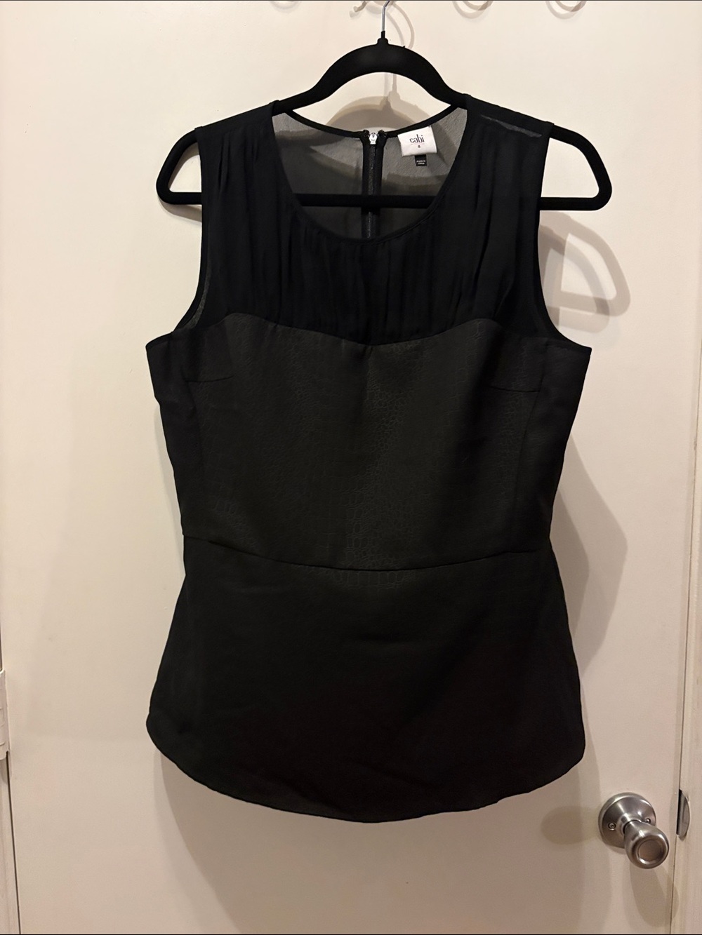 Cabi Mixed Media Reptile Skin Bustier Tank Blouse Top SZ 8 Whimsigoth Edgy Work